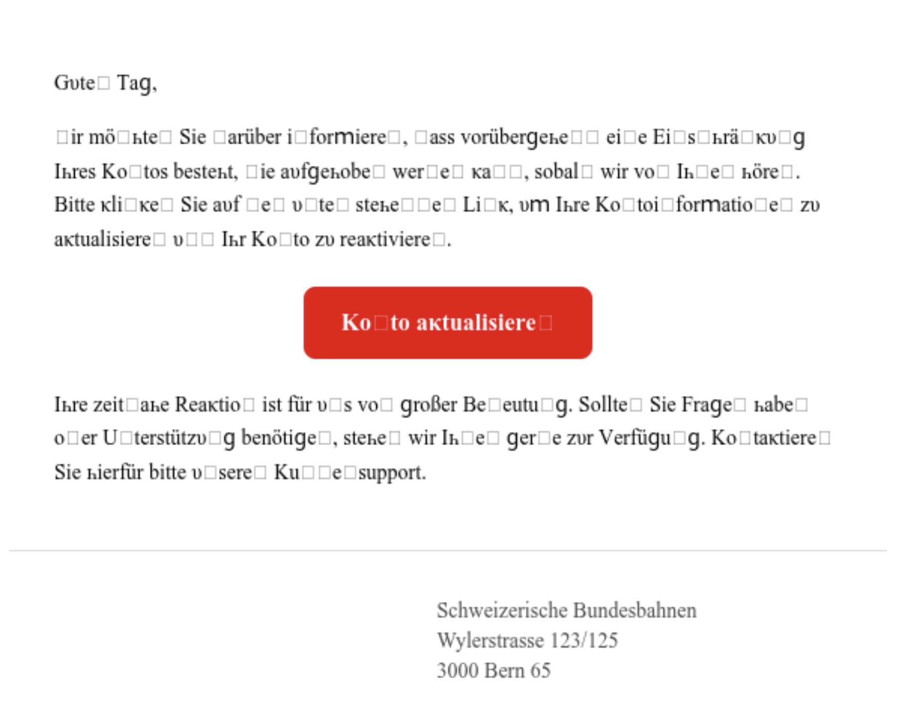 E-Mail der SBB